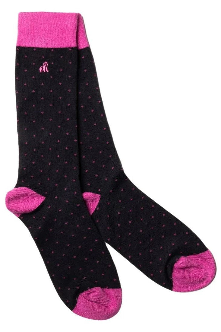 Swole Panda Bamboo Socks SP112 Spotted Pink