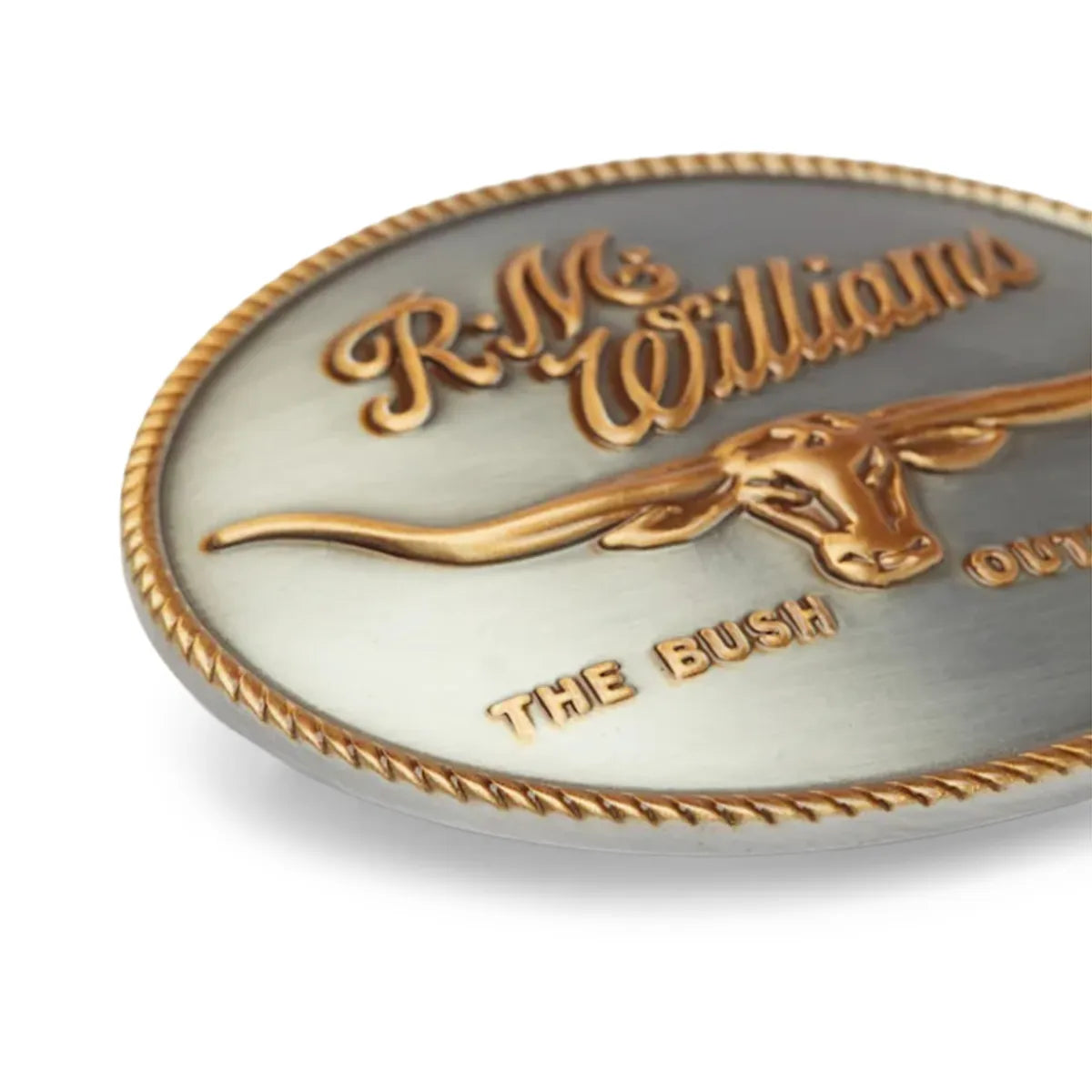 RM Williams Logo Buckle Antique Silver