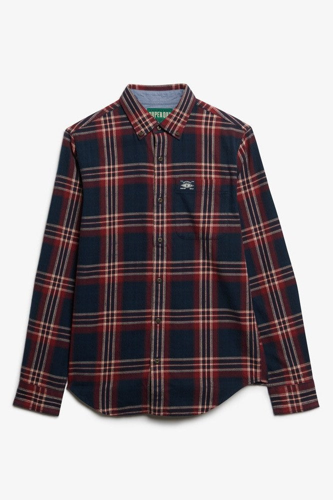 Chemise Homme Superdry à Manches Longues - Coupe Décontractée - Coton Léger - Col Boutonné Et Poche Poitrine - Taille M - 6
