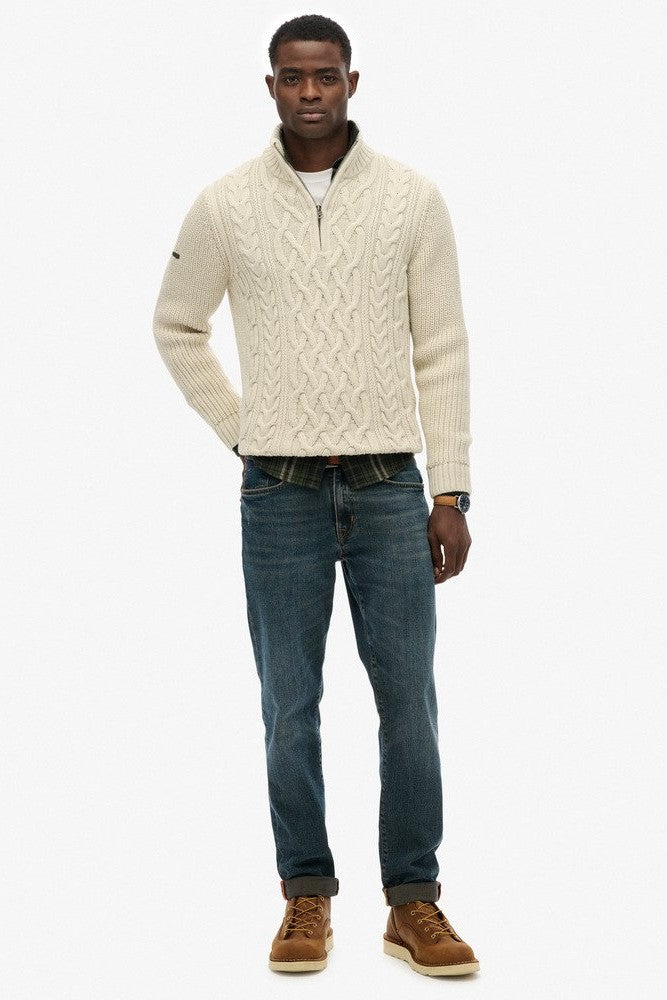 Superdry Jacob Cable Half Zip Knit M6110698A